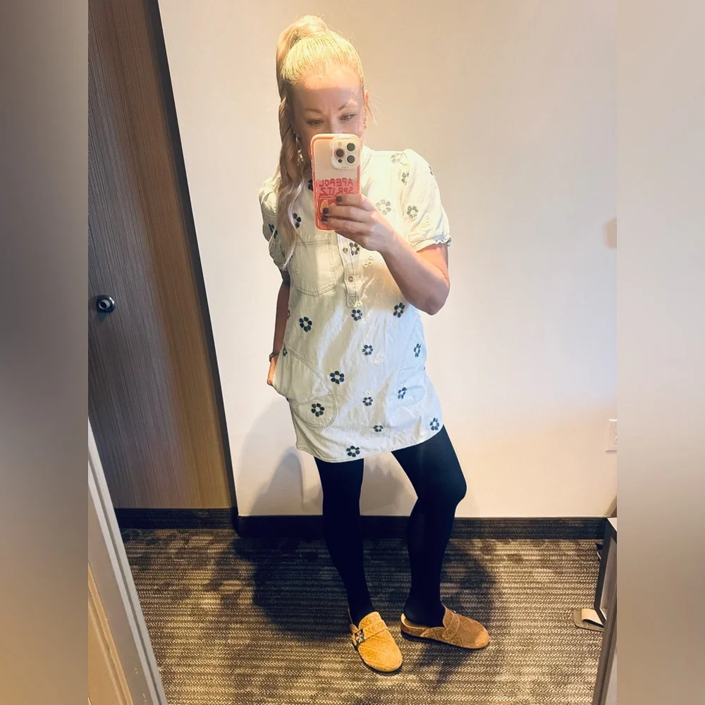 Anthropologie Pilcro The Aly Embroidered Puff Sleeve Mjni Dress - Picture 7 of 7